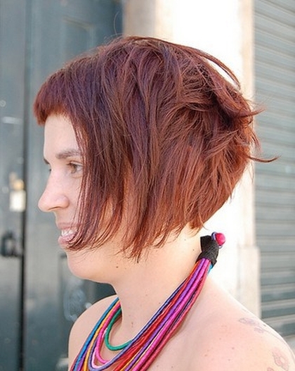 bok fryzury krótkiej asymetrycznej, fajne uczesanie damskie zdjęcie numer 179